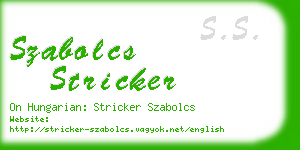 szabolcs stricker business card